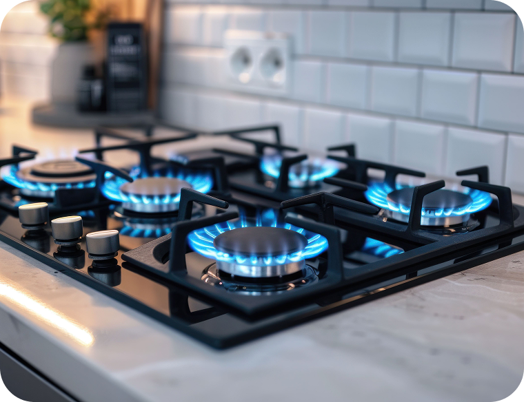 modern-gas-stove-with-blue-flames-sleek-countertop